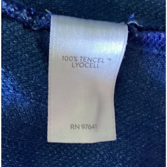 PureJill Indigo Shift Dress SP Denim Chambray Short Sleeve Fall Lagenlook Boxy - Picture 11 of 11